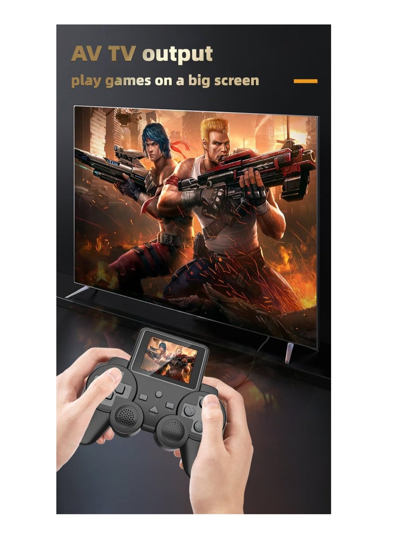 Classic Retro Games Handheld Gamepad Game Console - 2.5 inch Screen Rechargeable AV TV Out 2 Player Gamepad (Black)