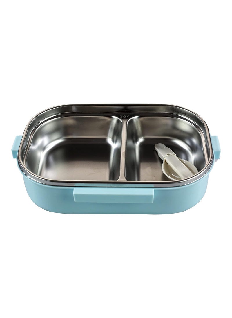 Smily Kiddos Kids Stainless Steel Insulated Lunch Box Jungle Picnic Theme - Light Blue |Age Above 3 Years| 100% BPA Free and Food Grade