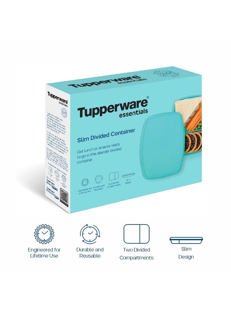 Tupperware Slim Divided Lunch Container (Set of 1), Blue