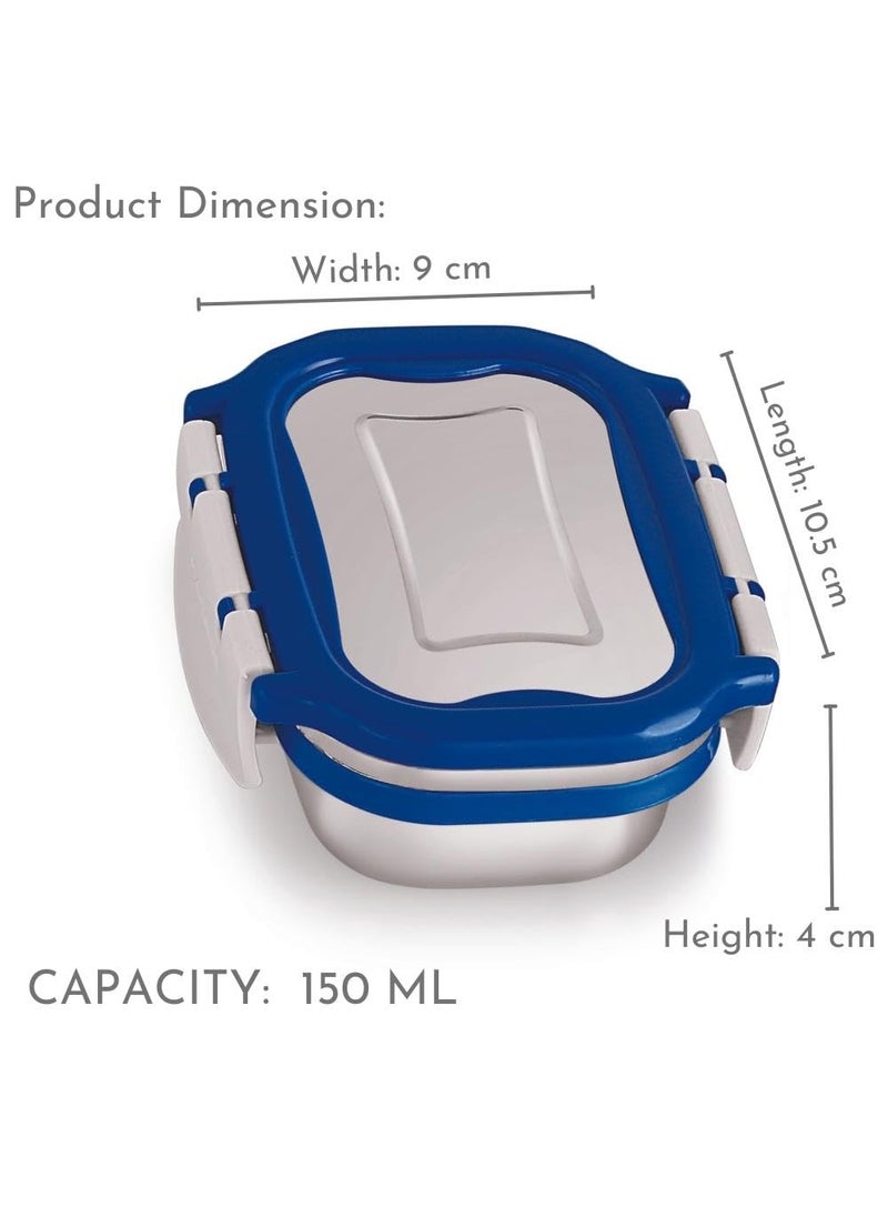 Magnus Spike Kids SP Blue Lunchbox - 800ml Stainless Steel Tiffin & 150ml Container | Airtight, Leakproof, Insulated Lunch Box for Kids & Lunch Boxes for Office Men, Easy Carry for Boys & Girls