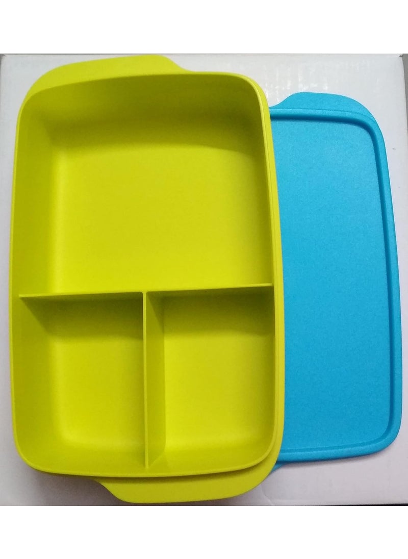 Tupperware . Plastic Kids Divide Lunch-1 Pc,1Liters,Multicolor
