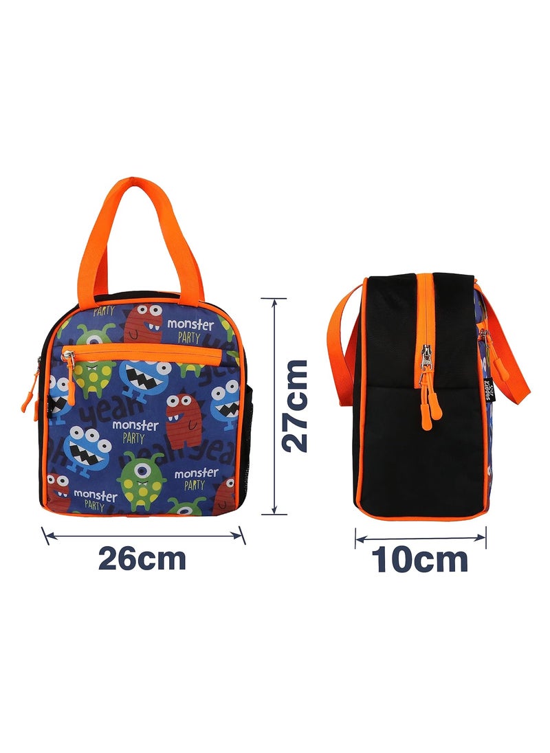 Smily Kiddos Joy Lunch Bag- Monster Theme - Blue| one Main Compartment | Best Birthday Return Gifts for Boys & Girls