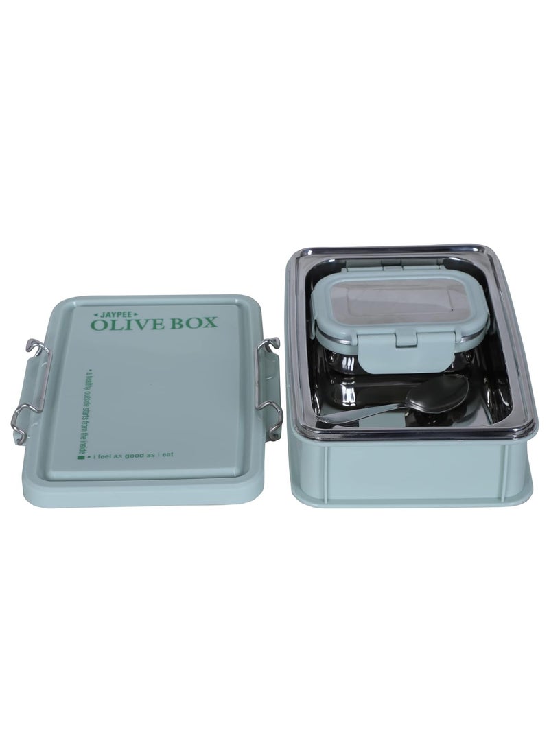 JAYPEE Insulated Stainless Steel Beststeel Green Insulated Kids Lunch Box, 720 Ml