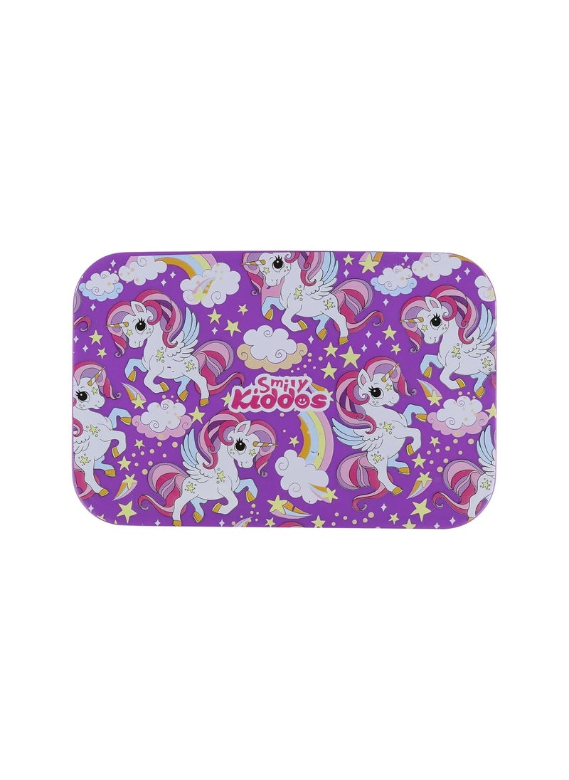 Smily Kiddos Purple Unicorn -Themed Stainless Steel Insulated Brunch Pack for Kids Aged 3-5 | 175ml & 925ml Containers | BPA-Free and Food-Grade Quality