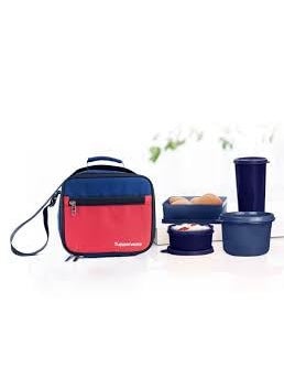 Tupperware Plastic Lunch Box Set with Bag, 5-Pieces, Multicolor (SHBMTPR013)