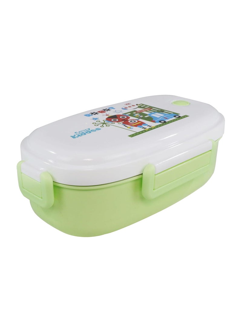 Smily Kiddos Kids Stainless Steel Insulated Lunch Box Robot Theme - Green |Age Above 3 Years| 100% BPA Free and Food Grade