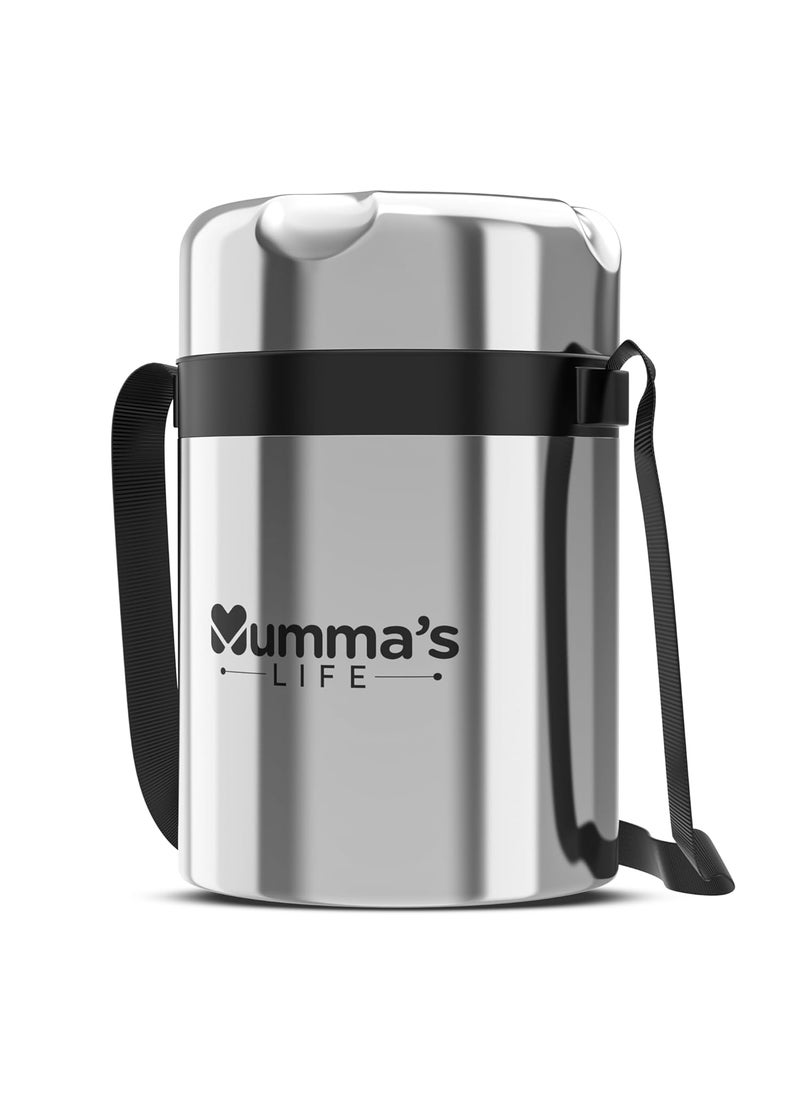 Mumma's LIFE Stainless Steel Lunch Box with 3 Leakproof Air-Tight Stainless Steel Round Containers and Cover Bag | Stainless Steel & Spill Proof Lunch Box (Steelo) (4)