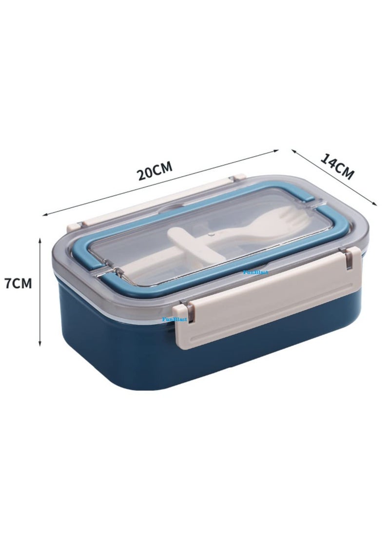FunBlast Lunch Box for Kids – Lunch Box with Stainless Steel Inner Case, Fork & Spoon, Insulated Lunch Box for Office, Tiffin Box for Office, BPA Free Lunch Box – 650 ML (Blue)