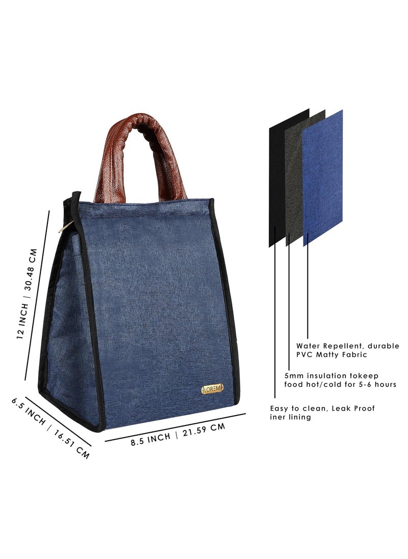 Insulated Travel Lunch Bag | Leakproof Hot & Cold Tiffin Storage for Office, School & College – Unisex (Blue)