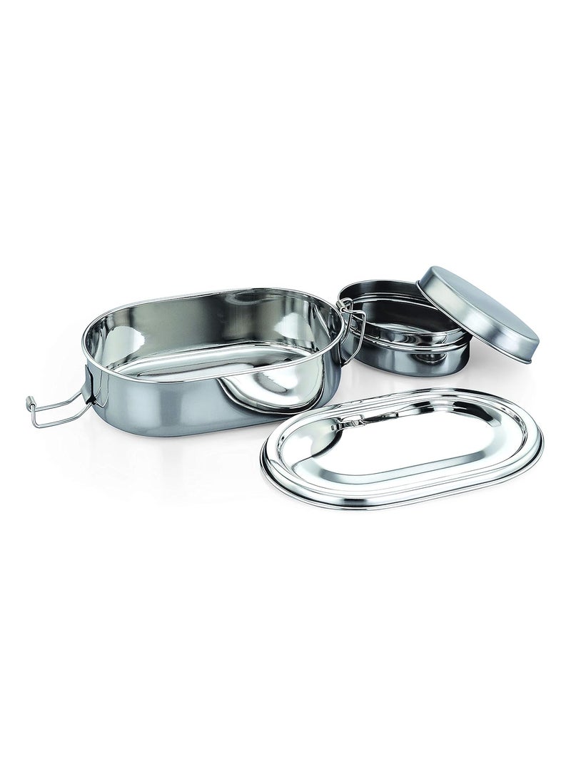 Expresso Stainless Steel Lunch Box for School, Office Tiffin – Capsule Shape