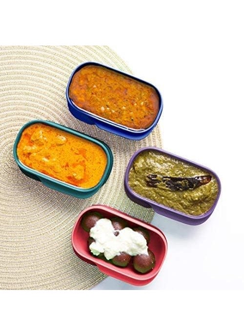 Tupperware Plastic My Lunch Inner Container 4Pc (Multicolour), 120Ml