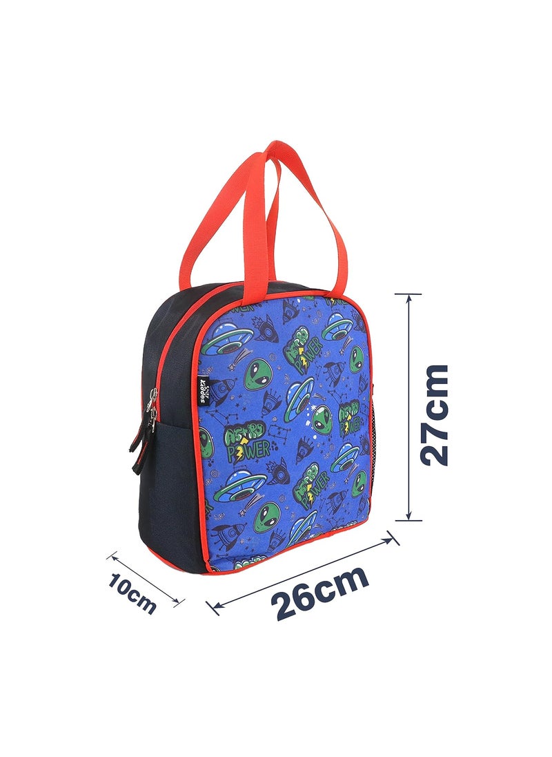 Smily Kiddos Joy Lunch Bag- Alien Theme - Blue| one Main Compartment | Best Birthday Return Gifts for Boys & Girls