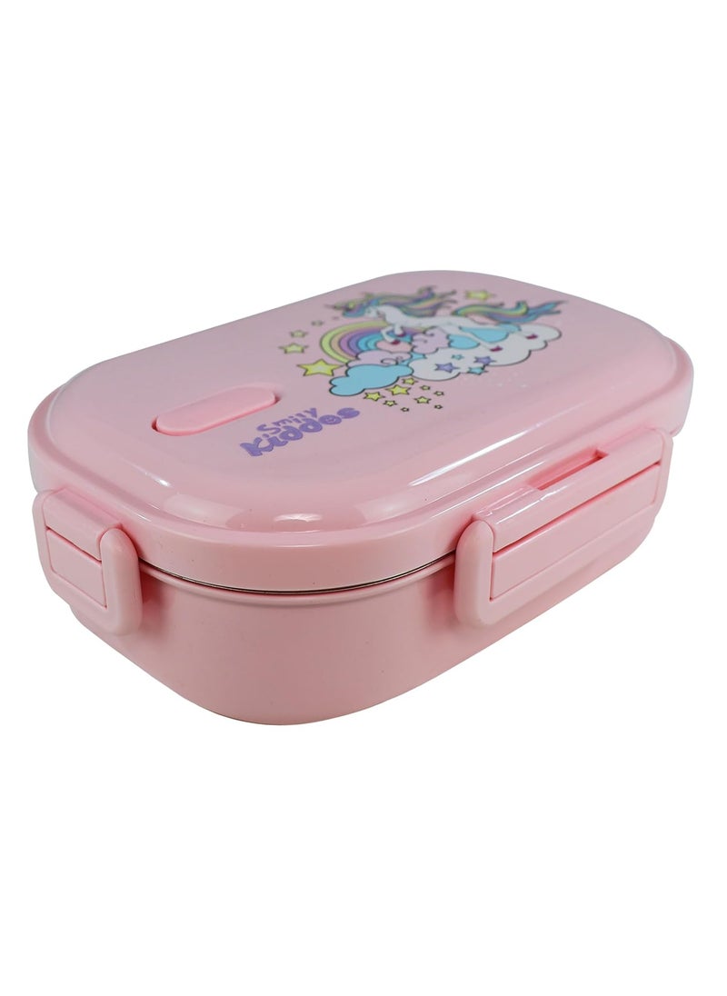 Smily Kiddos Kids Stainless Steel Insulated Lunch Box Unicorn Theme - Pink |Age Above 3 Years| 100% BPA Free and Food Grade