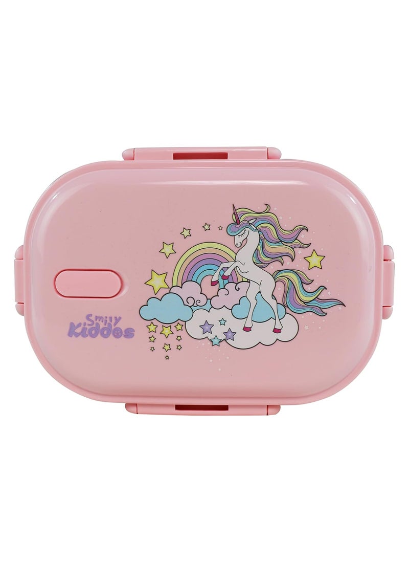 Smily Kiddos Kids Stainless Steel Insulated Lunch Box Unicorn Theme - Pink |Age Above 3 Years| 100% BPA Free and Food Grade