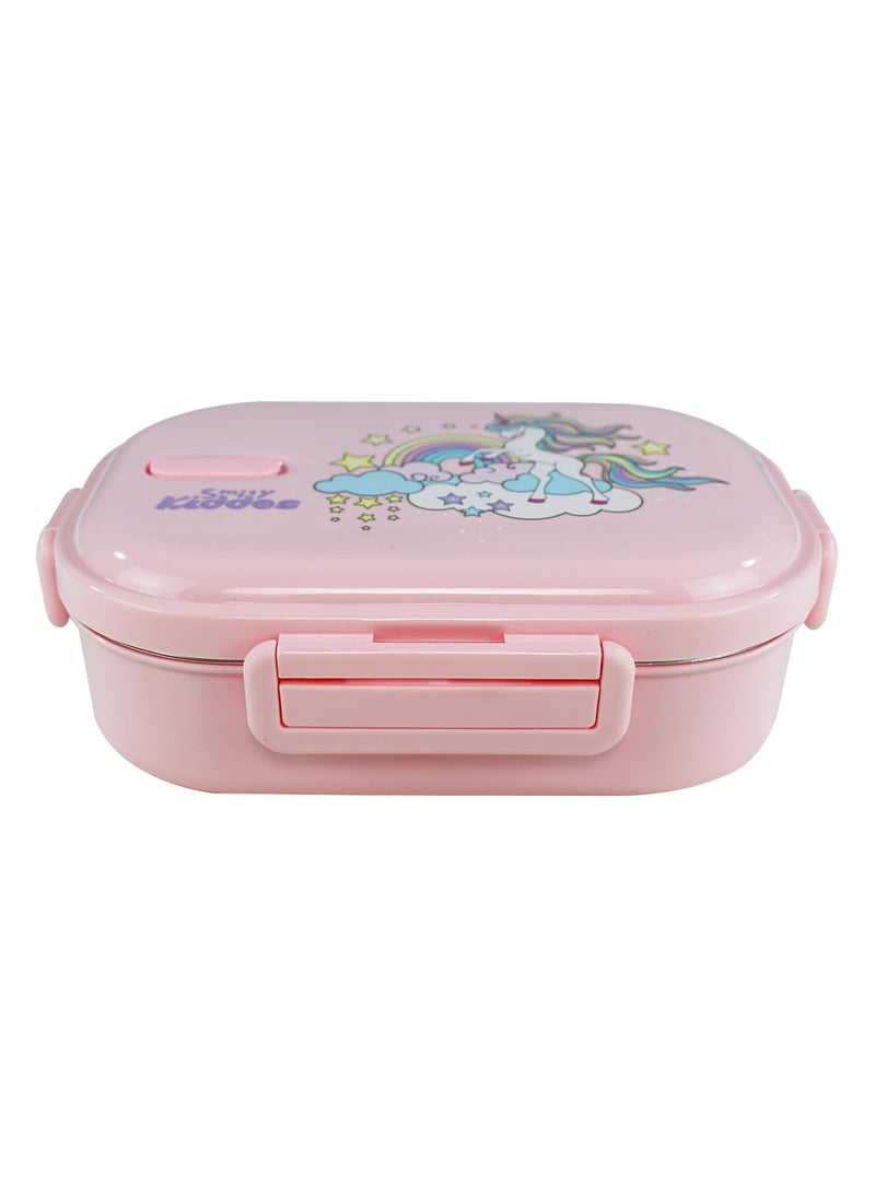 Smily Kiddos Kids Stainless Steel Insulated Lunch Box Unicorn Theme - Pink |Age Above 3 Years| 100% BPA Free and Food Grade