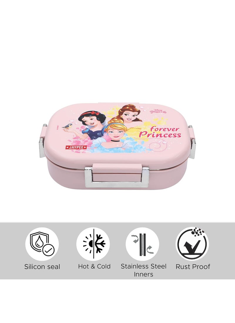 JAYPEE Stainless Steel Insulated Lunch Box for Kids Missteel Forever Princess Light Pink, 500 ml, Suitable for School, Offices and picnics,