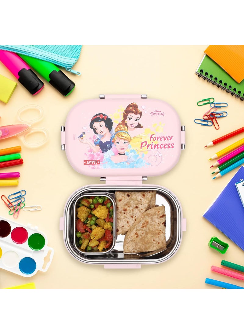 JAYPEE Stainless Steel Insulated Lunch Box for Kids Missteel Forever Princess Light Pink, 500 ml, Suitable for School, Offices and picnics,
