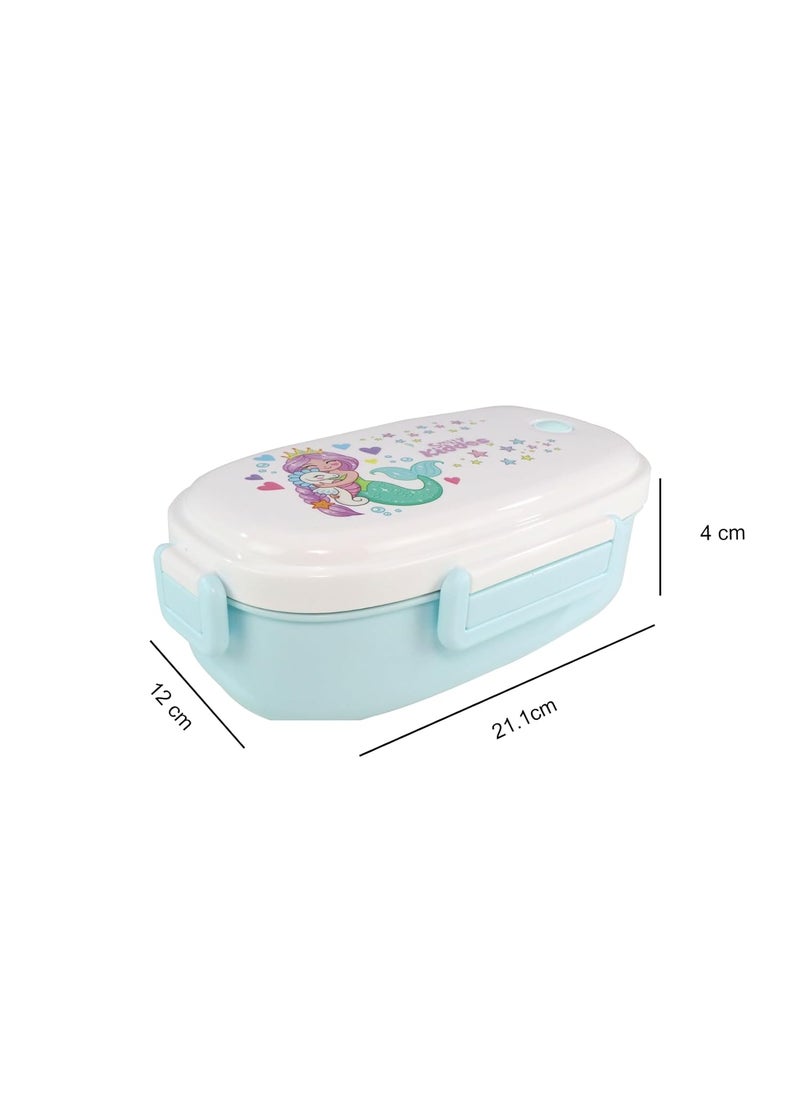 Smily Kiddos Kids Stainless Steel Insulated Lunch Box Mermaid Theme - Light Blue |Age Above 3 Years| 100% BPA Free and Food Grade