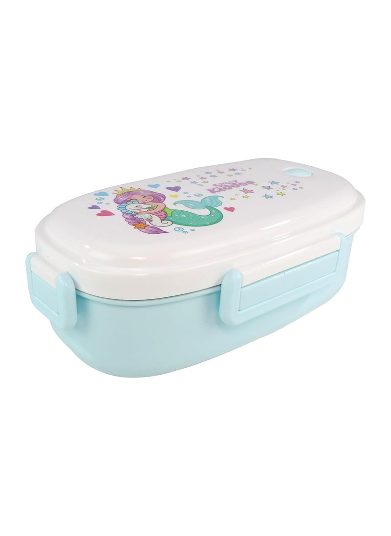 Smily Kiddos Kids Stainless Steel Insulated Lunch Box Mermaid Theme - Light Blue |Age Above 3 Years| 100% BPA Free and Food Grade
