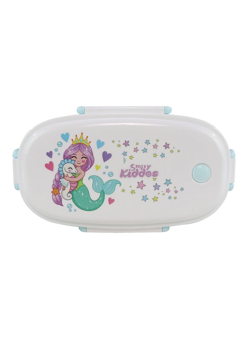 Smily Kiddos Kids Stainless Steel Insulated Lunch Box Mermaid Theme - Light Blue |Age Above 3 Years| 100% BPA Free and Food Grade