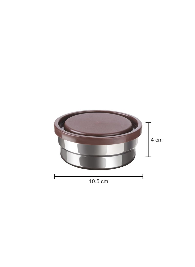 JOYO Executive Smart Lunch with Zipper Pouch, 2 Round Containers, 280 ml Each, 1 Oval Container, 500 ml, Brown | Easy to Carry | Leak Proof