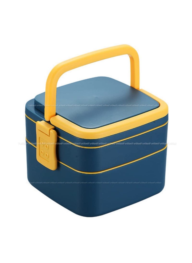 FunBlast Lunch Box for Kids - Lunch Box, Tiffin Box, Plastic Lunch Box, Lunch Box with Compartments, Lunch Box for Office, Lunch Box with Spoon, School Lunch Box for Kids - 1300 ML (Blue)