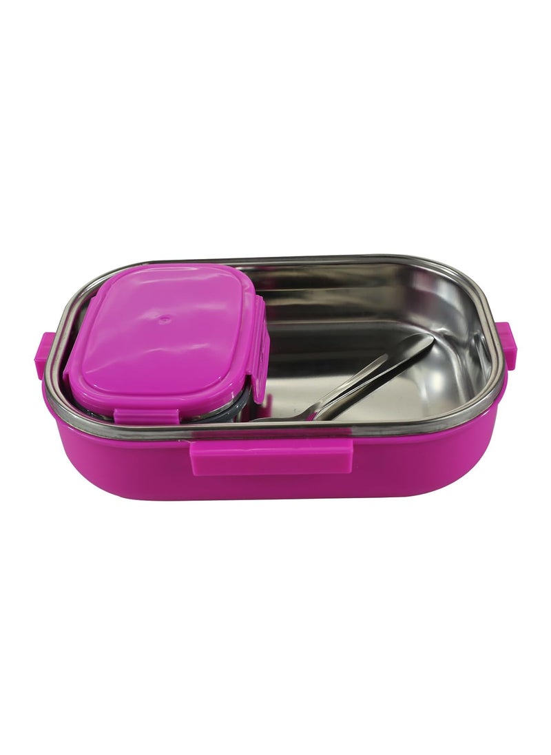 Smily Kiddos Kids Stainless Steel Insulated Lunch Box Pancake Theme - Purple |Age Above 3 Years| 100% BPA Free and Food Grade