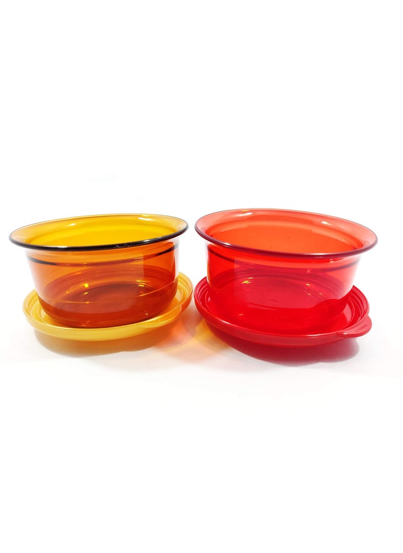 Tupperware Polypropelene Preludio Bowl for Storage and Lunch Box, 150 ml (Set of 2) with Free Handkerchief