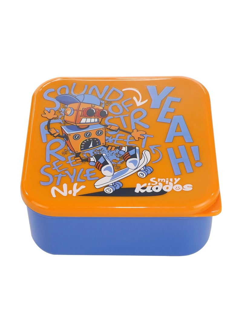 Smily Kiddos 4 in 1 Container-Robot Theme Microwave Safe Food Storage Lunch Box Freezer & Dishwasher Safe Removable Compartment Food Containers