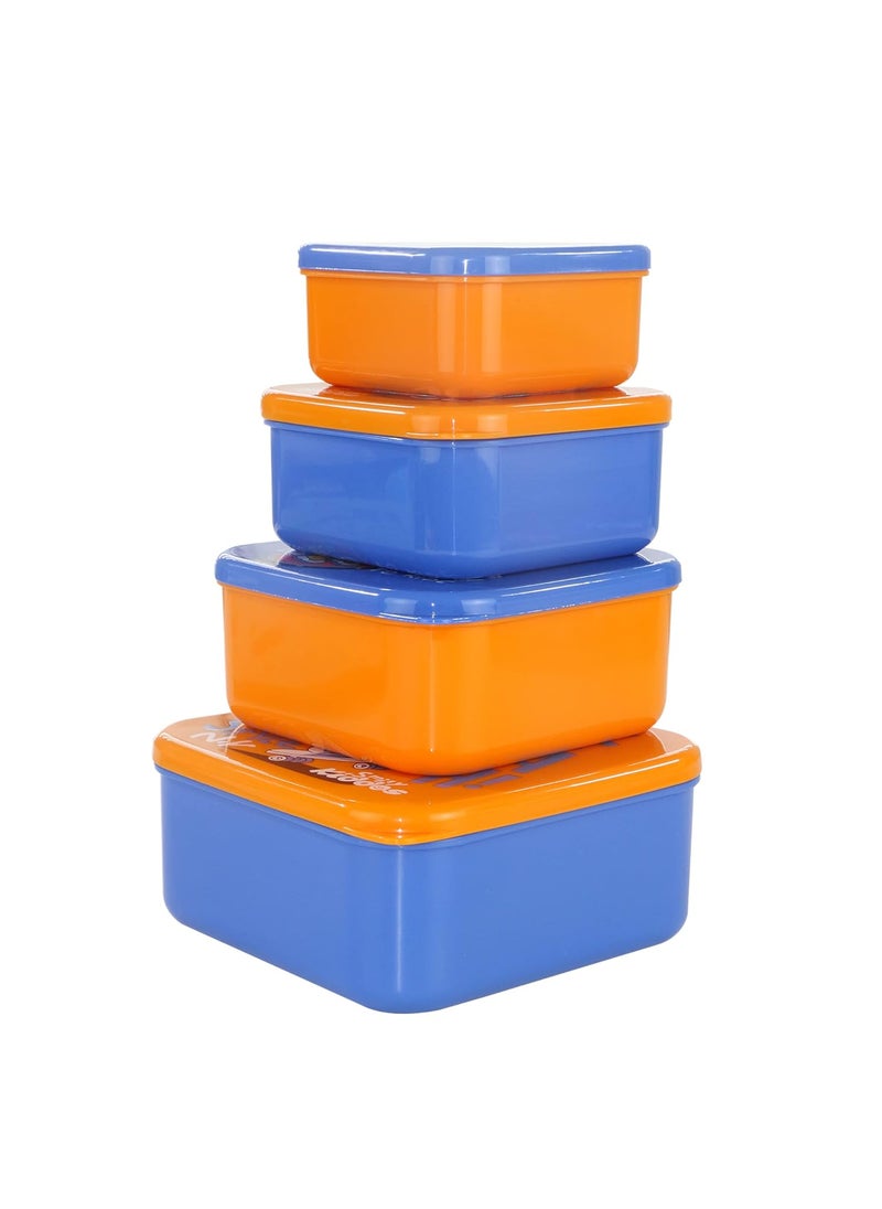 Smily Kiddos 4 in 1 Container-Robot Theme Microwave Safe Food Storage Lunch Box Freezer & Dishwasher Safe Removable Compartment Food Containers