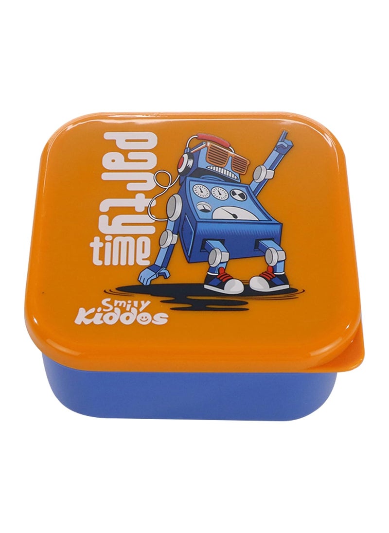 Smily Kiddos 4 in 1 Container-Robot Theme Microwave Safe Food Storage Lunch Box Freezer & Dishwasher Safe Removable Compartment Food Containers