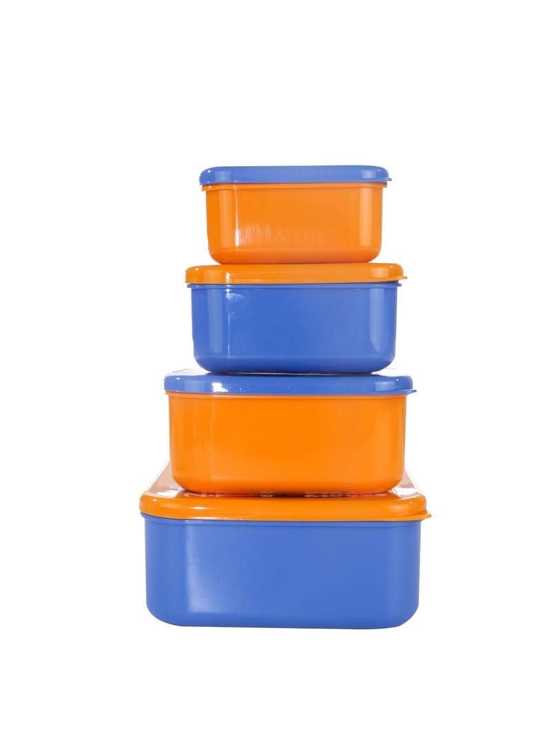 Smily Kiddos 4 in 1 Container-Robot Theme Microwave Safe Food Storage Lunch Box Freezer & Dishwasher Safe Removable Compartment Food Containers
