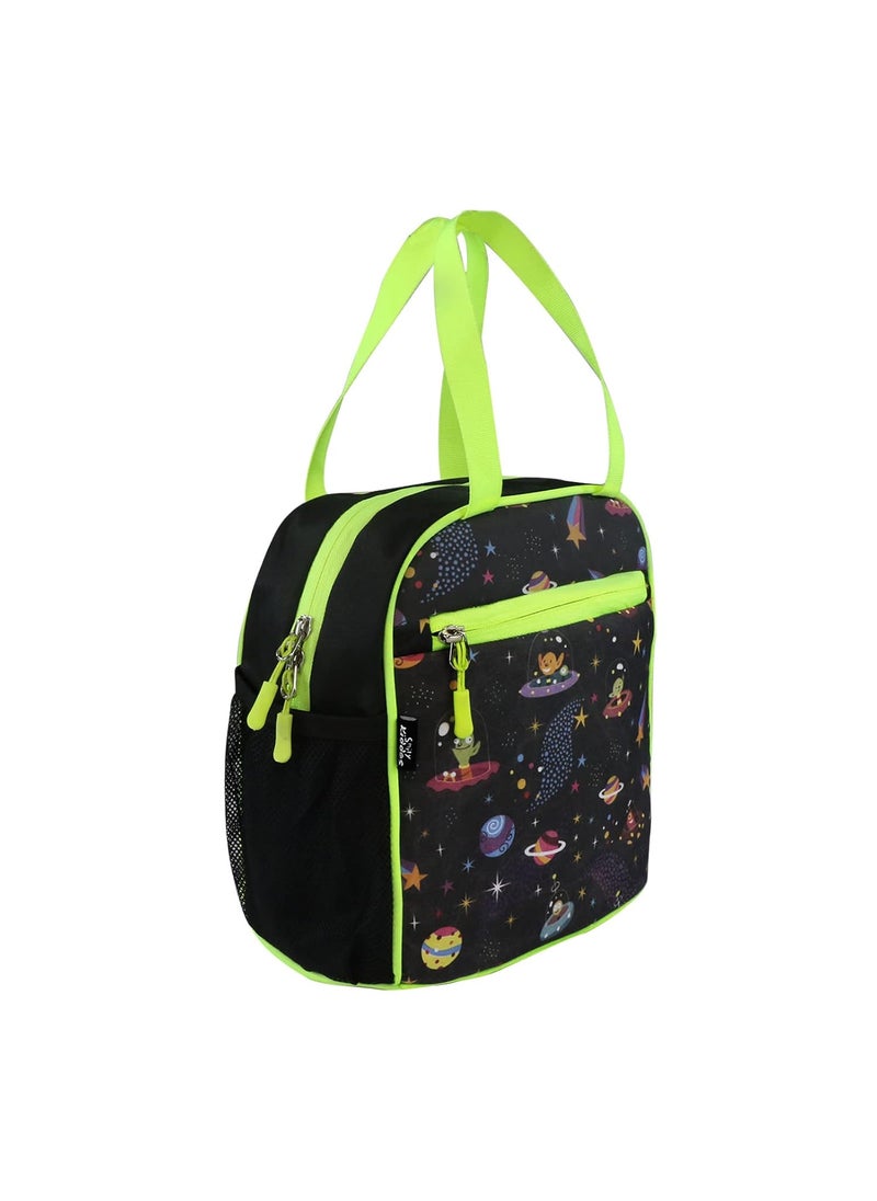 Smily Kiddos Joy Lunch Bag- Alien Blac Theme - Multicolor| one Main Compartment | Best Birthday Return Gifts for Boys & Girls