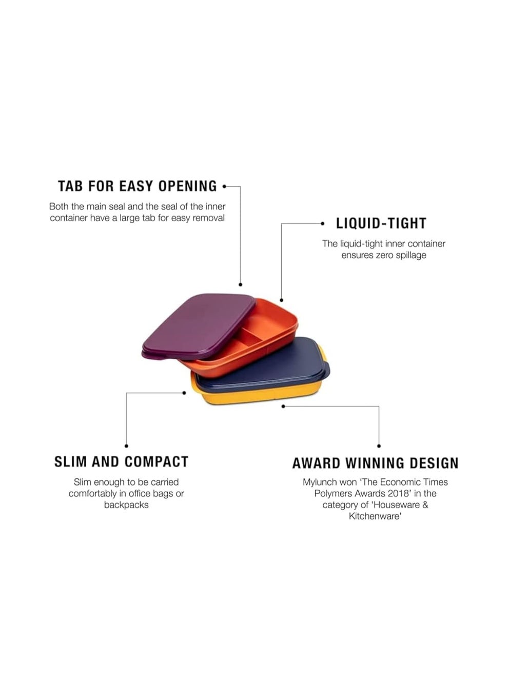 Tupperware Plastic Lunch Suitable to Carry Your Lunch to Office School (Multicolour)