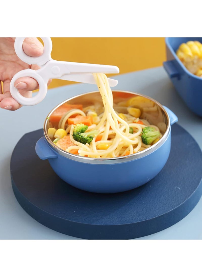 wolpin 1 Pc Lunch Box for Kids with Spoon & Scissor Leak Proof Tiffin Box for Boys, Girls, School & Office, Lunch Box for Kids Microwave Safe, Cartoon 800 ML Blue (Food Grade PP Plastic)