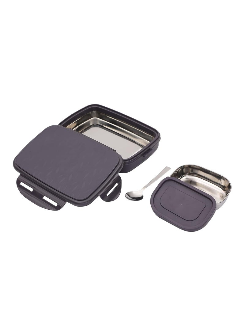 JAYPEE Stainless Steel Insulated Lunch Box Wavesteel Sr. Raider Grey, 500 ml, Airtight Tiffin Box for School Kids |Spillproof with Silicon Seal | BPA Free