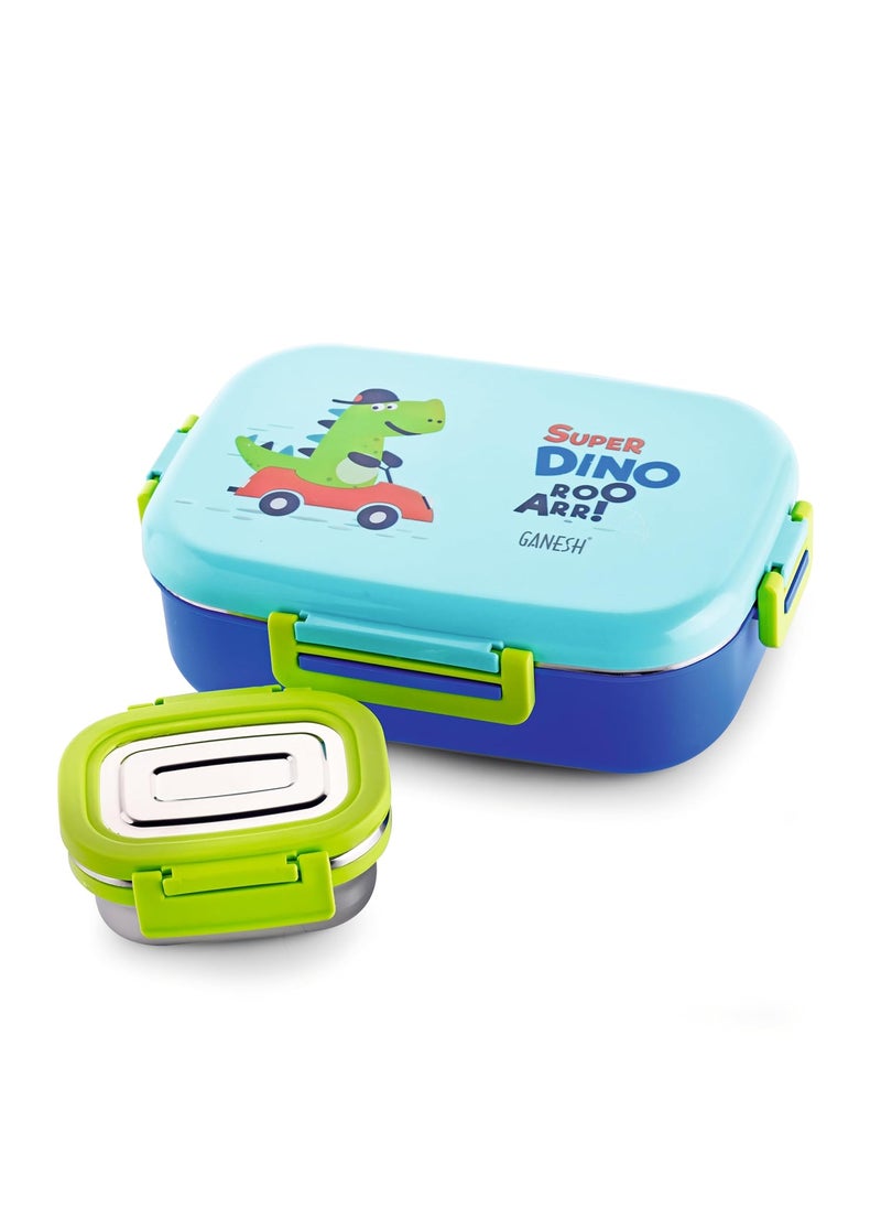 GANESH Genius Insulated Airtight Leak-Proof Lunch Box for Office, School, Picnic - 750 ml - Blue