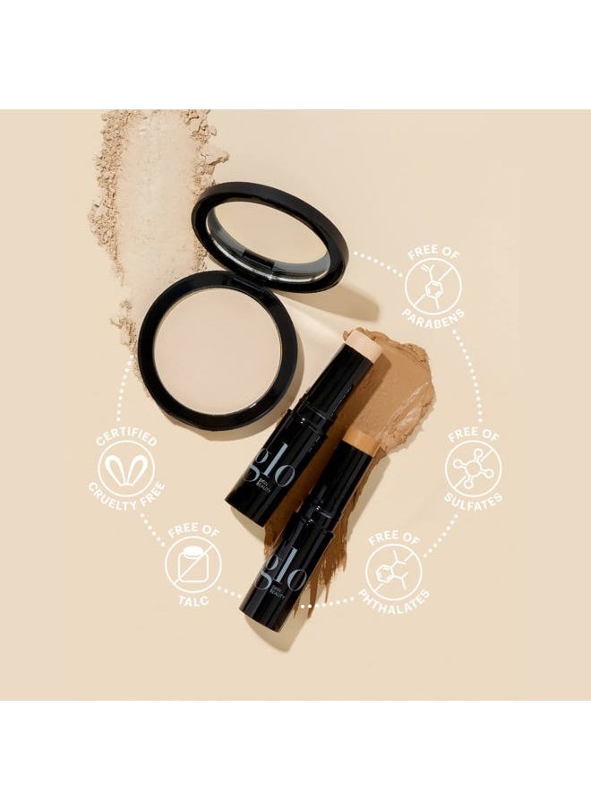 Pressed Base Powder Foundation Makeup (Honey Dark) - Flawless Coverage for a Radiant Natural, Second-Skin Finish