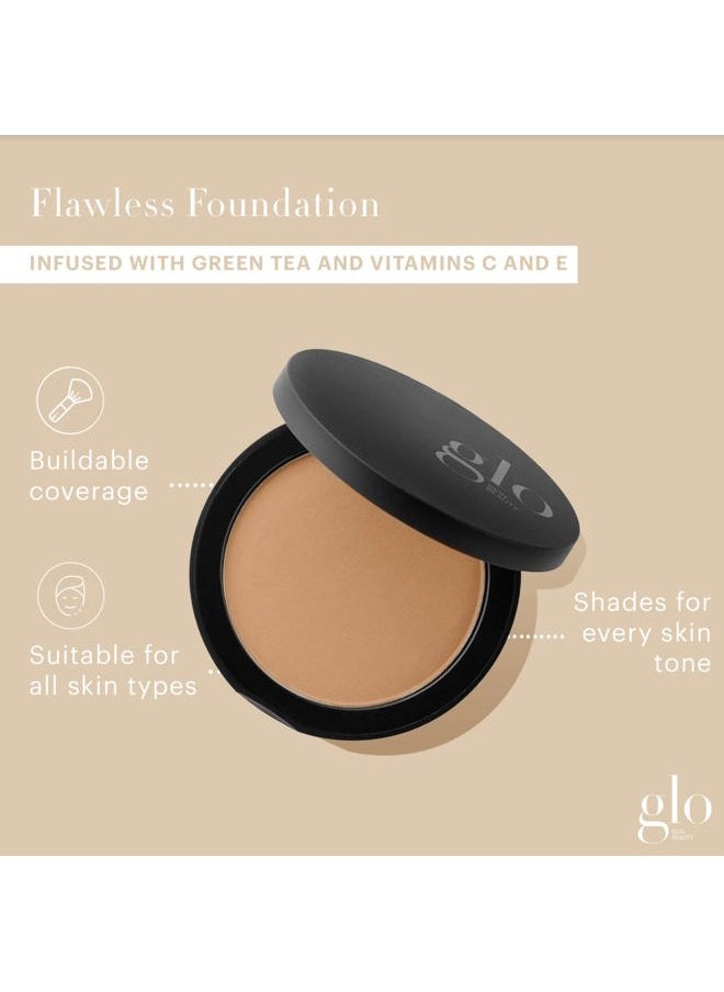 Pressed Base Powder Foundation Makeup (Honey Dark) - Flawless Coverage for a Radiant Natural, Second-Skin Finish