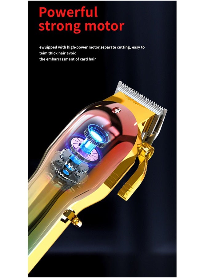 Men'S Hair Trimmer Beard Trimmer Barber Trimmer Professional Rechargeable Wireless Quiet Colorful