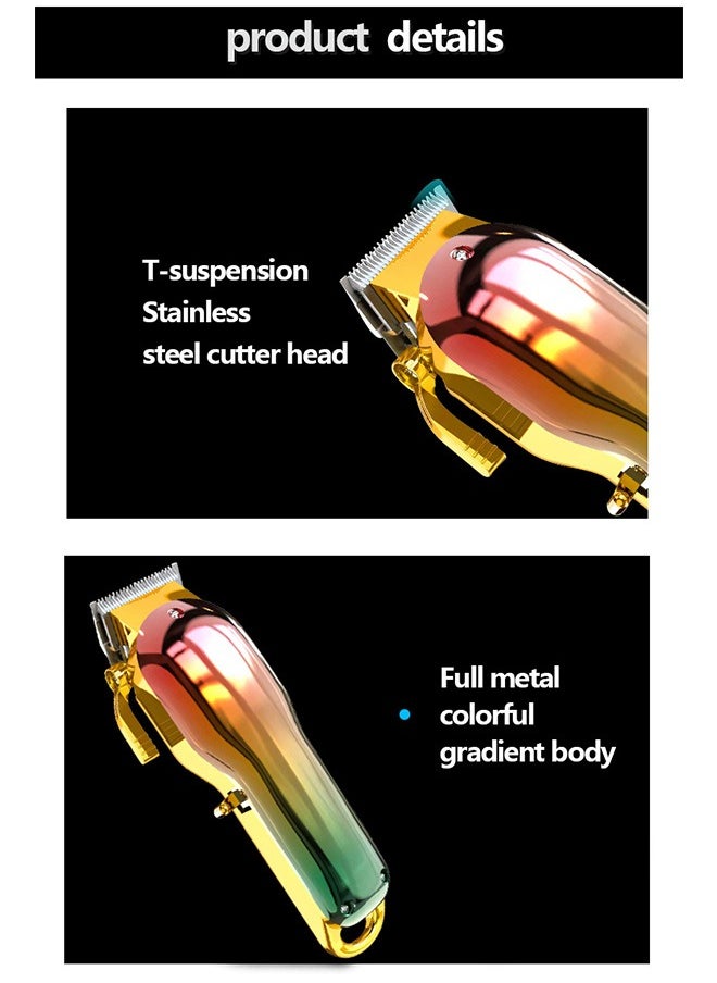 Men'S Hair Trimmer Beard Trimmer Barber Trimmer Professional Rechargeable Wireless Quiet Colorful