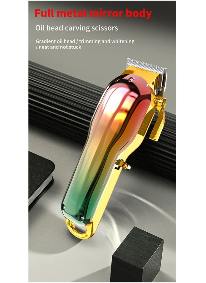 Men'S Hair Trimmer Beard Trimmer Barber Trimmer Professional Rechargeable Wireless Quiet Colorful