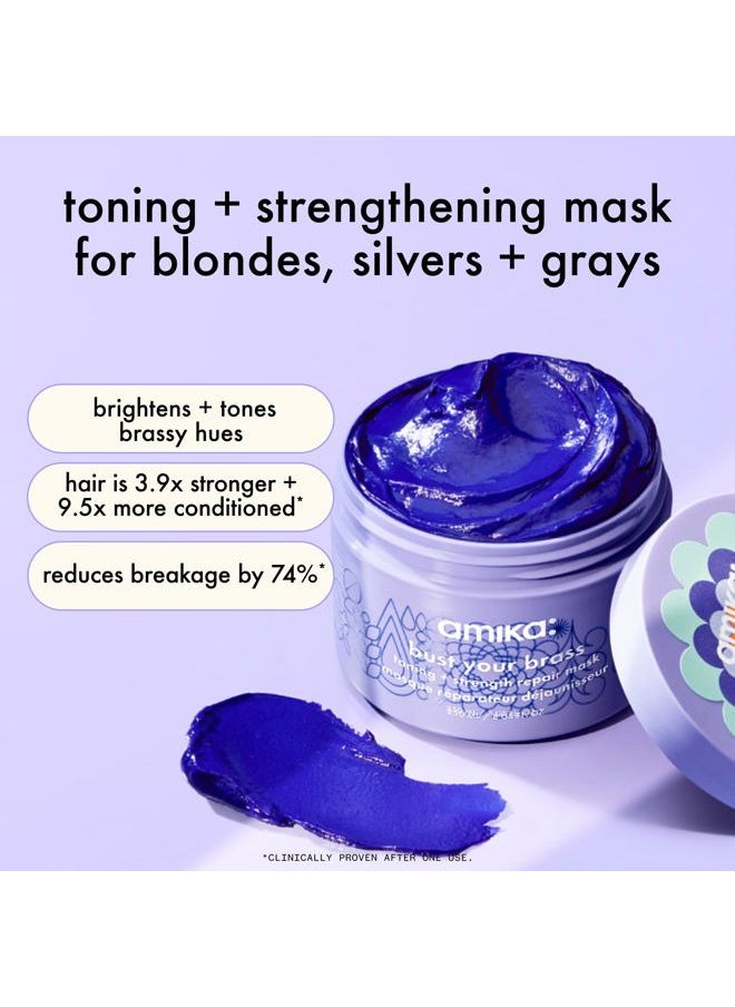 amika bust your brass toning + strength repair mask, 250ml