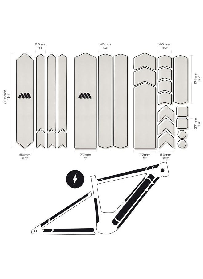 Bike Frame Protector | Electric Bike Frame Adhesive Protector Tape | Protects Your eBike from Scratches and Bumps