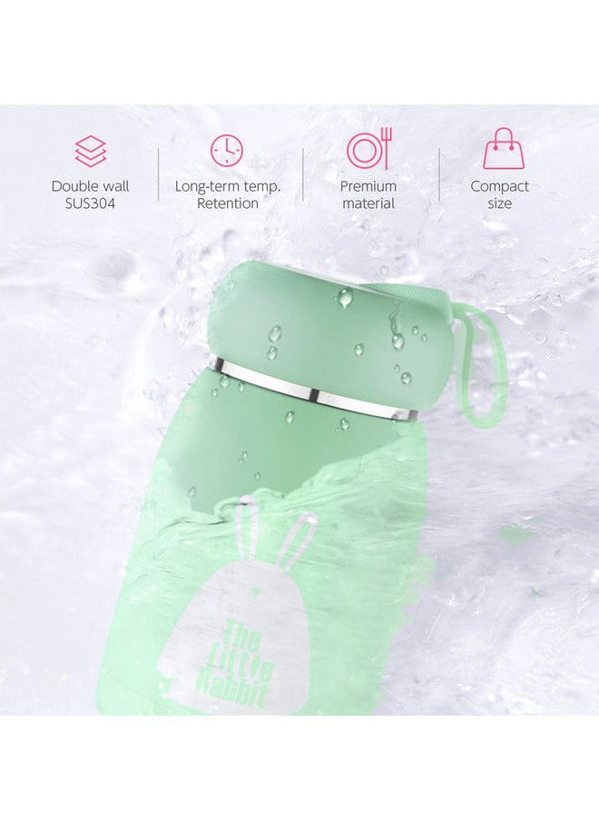 Stainless Steel Vacuum Insulated Bottle With Easy Carry Strap For Hot And Cold Pink 15x8x8cm