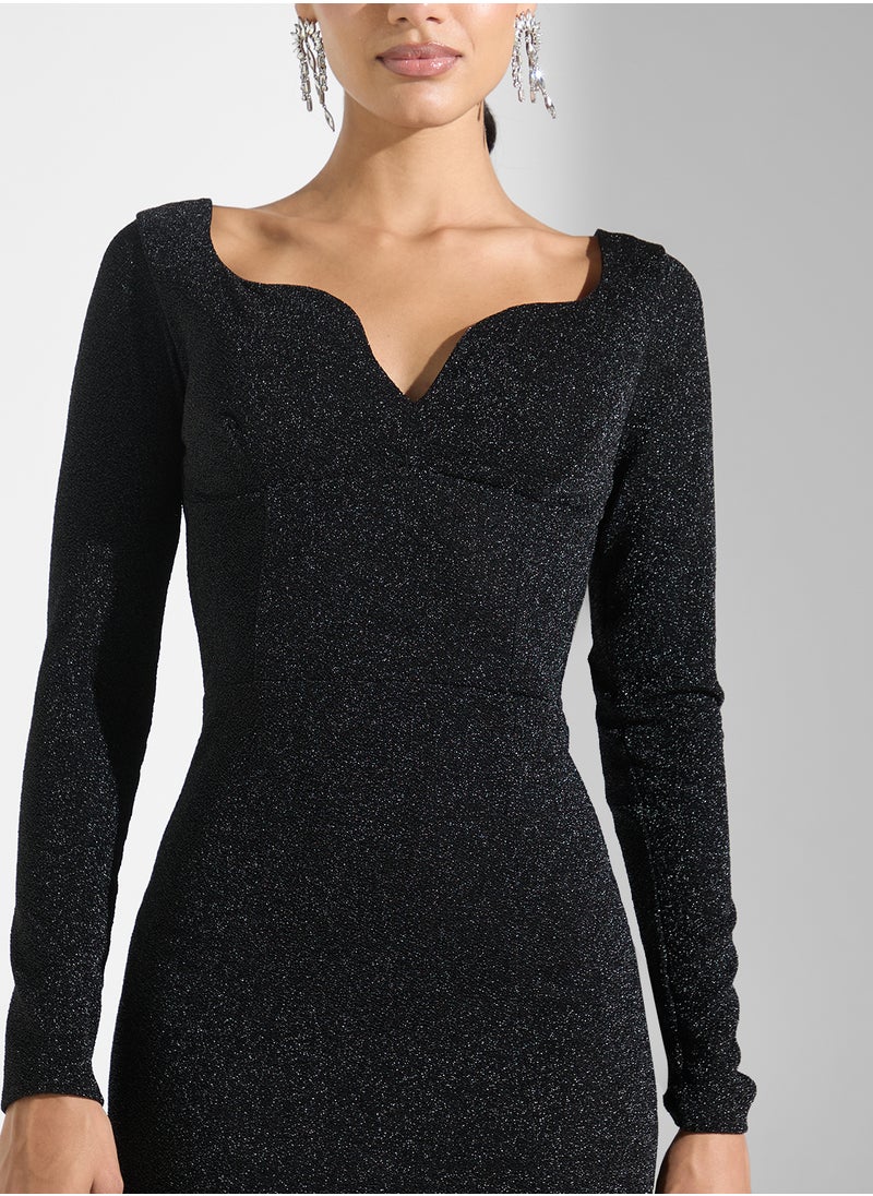 sparkly long sleeve dress