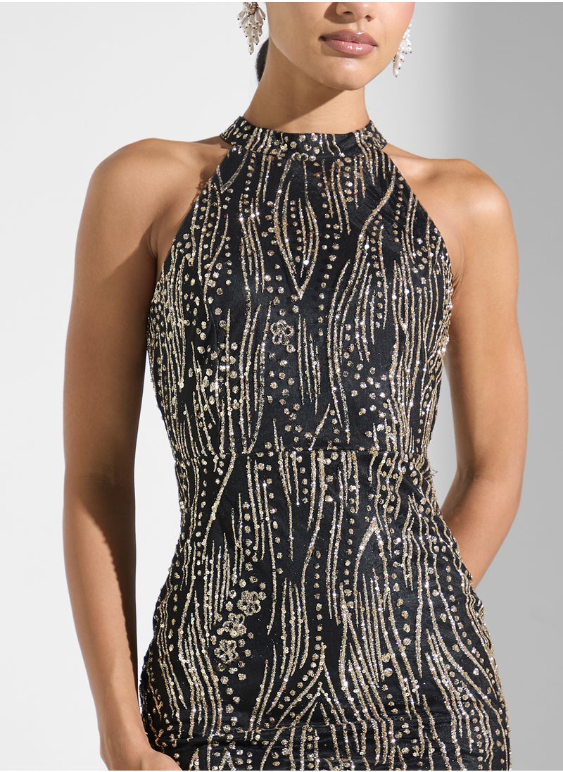 Halter Neck Gown Dress