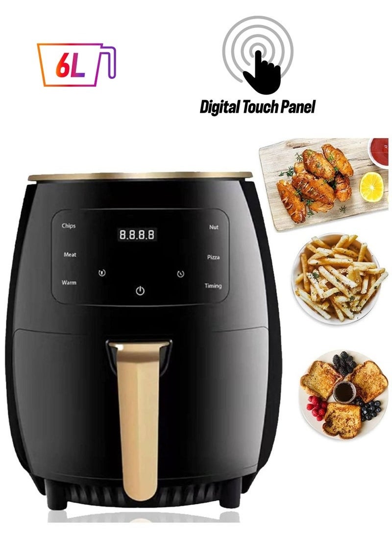 Electric Air Fryer 6L Multi-Functional with Adjustable Temperature Includes Plug Converter