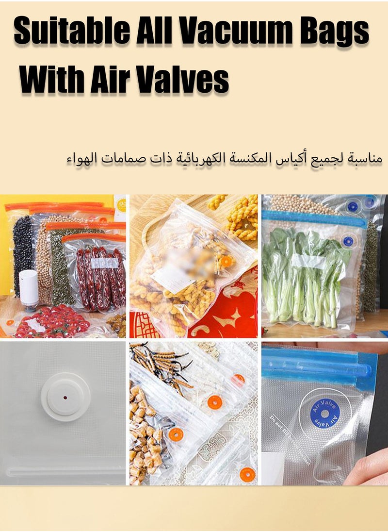 Vacuum Sealer Food Vacuum Saver with 5 Pcs Sealer Bags one-touch start  low noise Mini portable  White