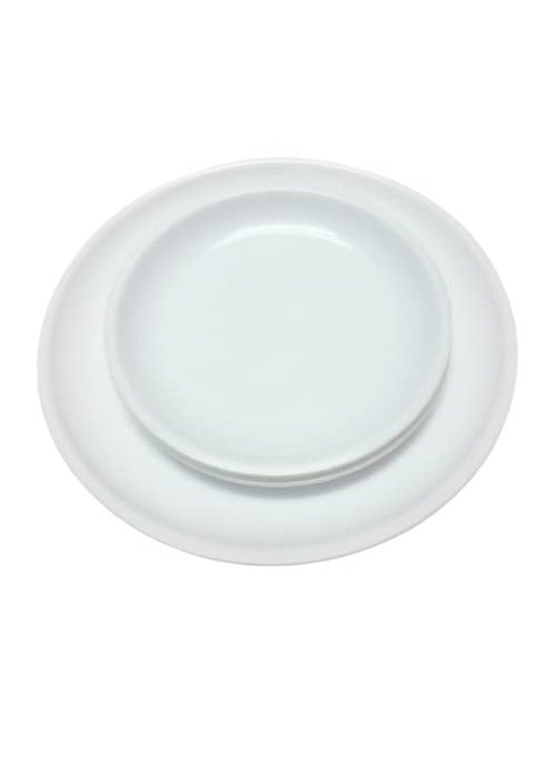 Everbuy® Round Full Plate (10 INCH) 6 PCS and Half Plate(7.5 INCH) 6 PCS Dinner Plate Set 12 PCS of Plates- White Color
